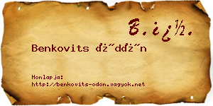 Benkovits Ödön névjegykártya