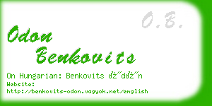 odon benkovits business card